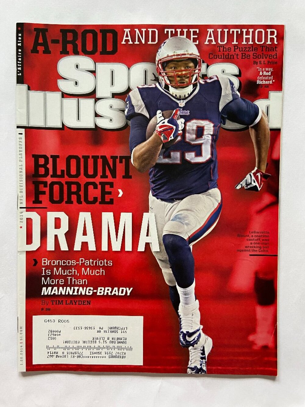 Sports Illustrated Magazine 1/20/2014 LaGarrette Blount Cover With Label